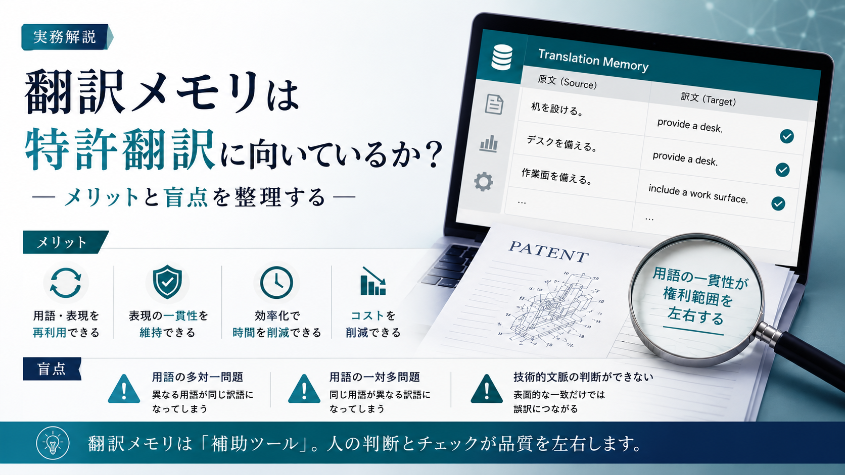 翻訳メモリは特許翻訳に向いているか？メリットと盲点を整理する
